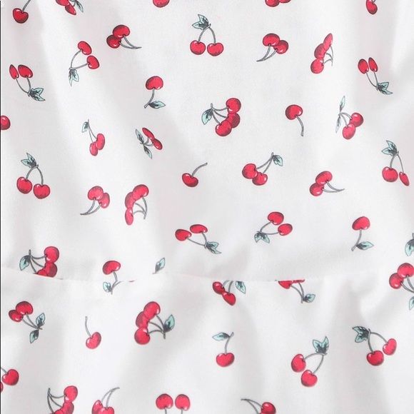 BOGO Cherry 🍒 Print Mini Adjustable Knot Strap Shein Dress EUC - Picture 12 of 12